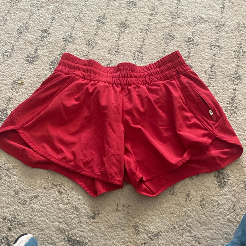 Red lululemon Tracker shorts size 8 4” inseam